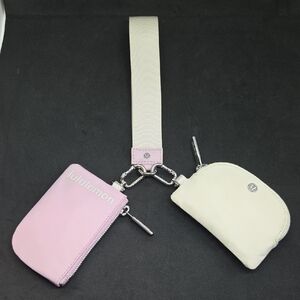 lululemon athletica Dual Wristlet Pink and White Keychain Wallet